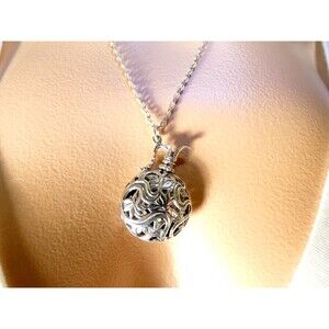 Vintage Sterling Silver Victorian Bottle Pendant Necklace Signed Boho Handmade